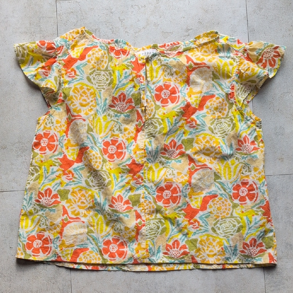 Velvet by Graham & Spencer Candace Blouse Floral Multicolor - Summer, Boho Top